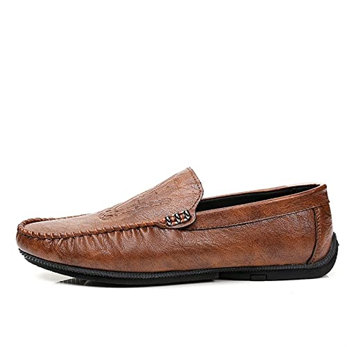Mens Loafers Shoe Lightweight Moccasins Shoes Leather Slip Resistant Flat Heel Anti-Slip Fashion Walking Slip-on2