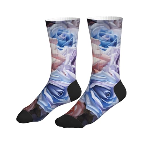 Rose Flower Floral Print Mid-Tube Sports Socks Skin-Friendly, Comfortable, And Breathable For Sports And Daily Wear.3