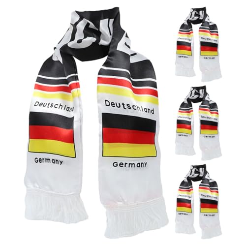 TOGEVAL 4 Piezas Bufanda De Los Aficionados Fútbol Americano Bandera Accesorio Bufanda a Cuadros Para Mujer Hombres De Punto Deportes Favores De La Fiesta De Fútbol Bufanda De Futbol Satín