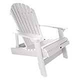 Highwood AD-KING1-WHE Hamilton Folding and Reclining Adirondack Chair, King Size, White