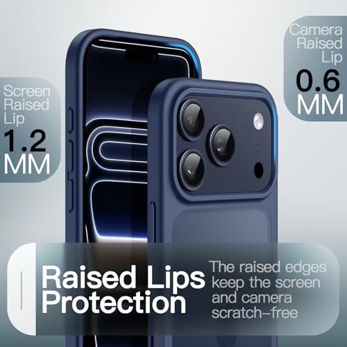 Image of JETech Matte Case for iPhone 17 Pro Max 6.9-Inch, Shockproof Military Grade Drop Protection, Frosted Translucent Back Minimalist Phone Cover, Anti-Fingerprint (Dark Blue)