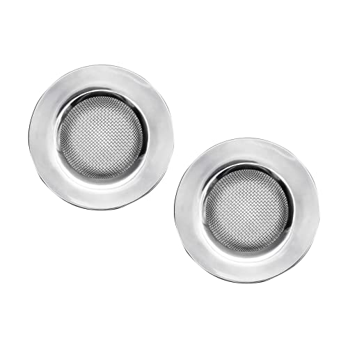 2pcs Stainless Steel Kitchen Sink Strainer Plug,Sink Strainer for Shower,Bathroom Hair Filter Catcher Drain Cover Kitchen Sink Plug Strainer Hole Cover for Bathroom,Kitchen(External Diameter 77mm)