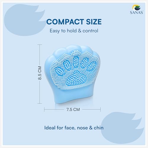 Image of Sanas Face Scrubber (2Pcs) Silicone Face Scrubber For Men & Women Soft Facial Cleansing Brush For Deep Pore Cleaning Reusable FaceScrubber For Women Face Cleanser Massage Scrubber (Pink,Blue) (2Pcs)