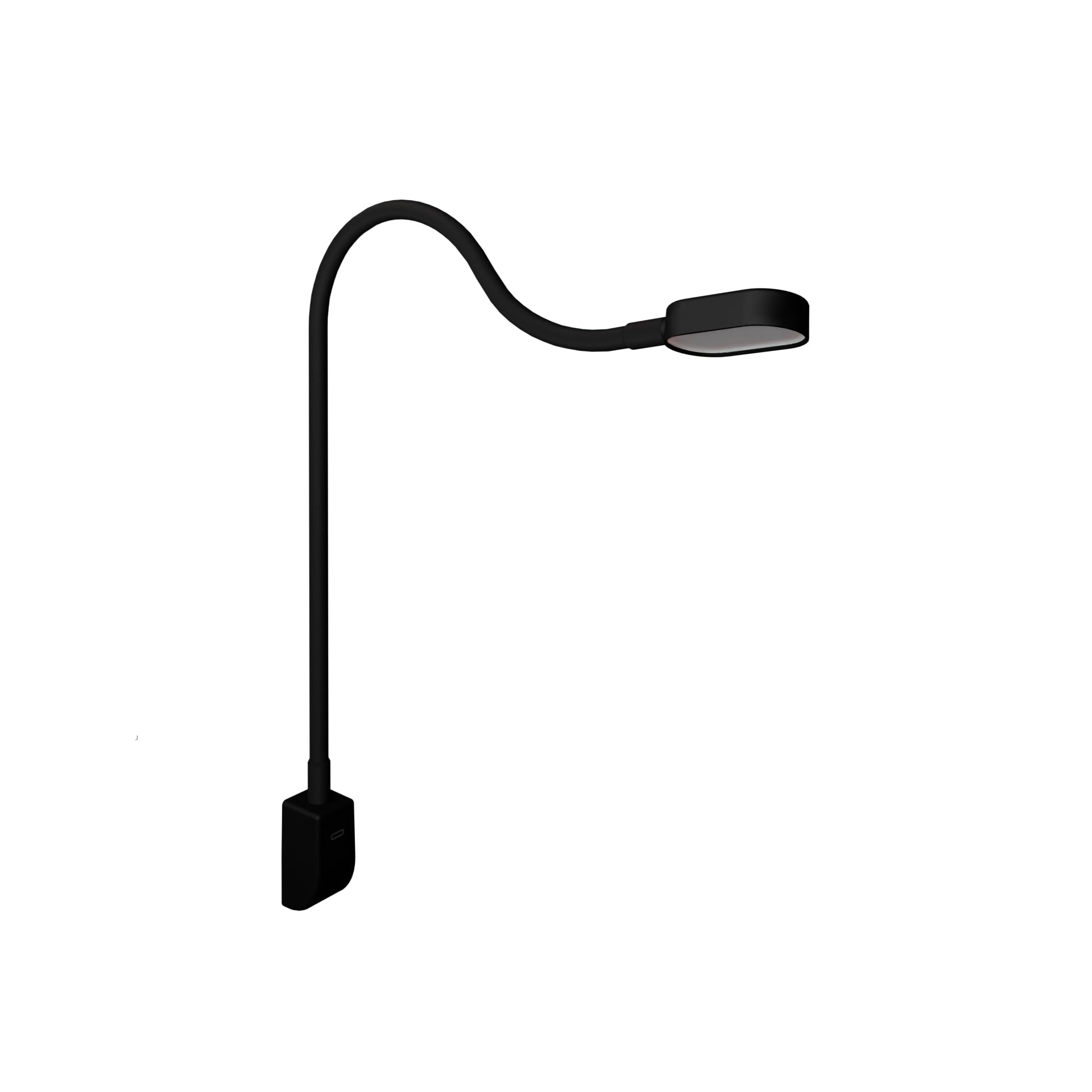 Kalb I Ilios LED-Bettleuchte / Leseleuchte mit USB-C, Wand- und Winkelmontage, flexibler Arm, dimmbar, warmweiß 3000K (1er Set – schwarz)