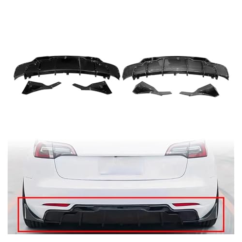 Difusor de labio parachoques trasero y placa protectora divisora Tesla Model 3 2017-2023 2