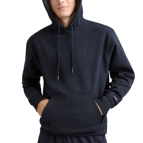 Champion Men's Powerblend Pullover Hoodie, Standard Fit, Midweight Fleece, Deep Navy, Large Tall