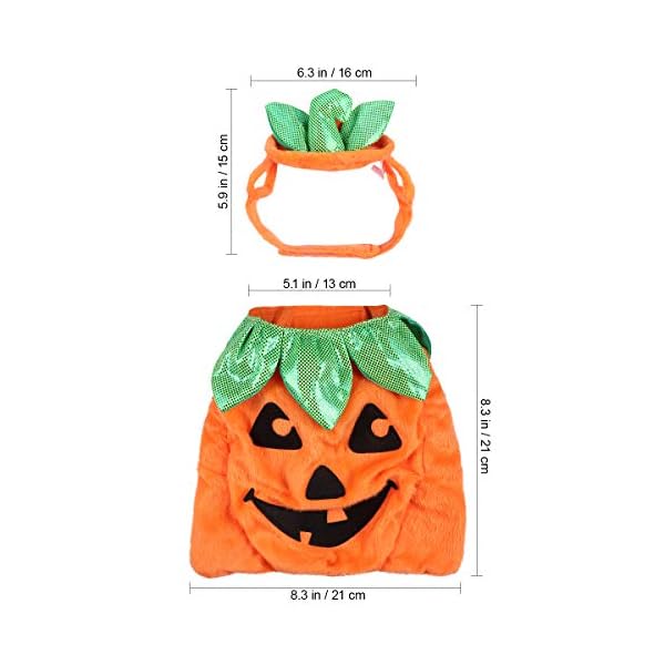 Popetpop cat pumpkin costume-halloween cat costume suits clothes hatdress headbands festival pumpkin costumes for dogs cats - image 9