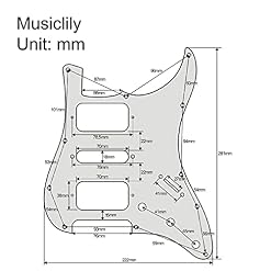 Musiclily Pro 11 Trous Round Corner HSH Pickguard Strat Plaque de Protection pour Guitare électrique American/Mexican… - Les Beatles, Paul McCartney, John Lennon, RIngo Starr, George Harrison Musiclily Pro 11 Trous Round Corner HSH Pickguard Strat Plaque de Protection pour Guitare électrique American/Mexican… – Image 2