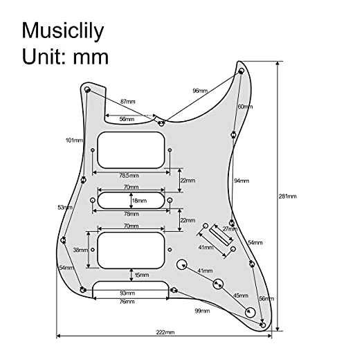Musiclily Pro 11 Trous Round Corner HSH Pickguard Strat Plaque de Protection pour Guitare électrique American/Mexican… - Les Beatles, Paul McCartney, John Lennon, RIngo Starr, George Harrison Musiclily Pro 11 Trous Round Corner HSH Pickguard Strat Plaque de Protection pour Guitare électrique American/Mexican… – Image 3