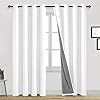 DWCN White 100% Blackout Curtains 8...