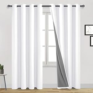 DWCN White 100% Blackout Curtains 8...