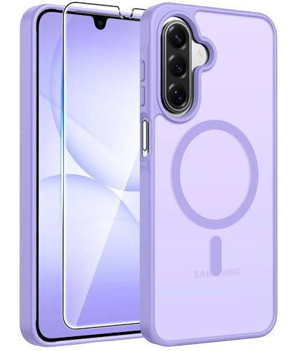 Image of FNTCASE for Galaxy A17 /A16 5G Phone Case: for Samsung A17 Cases [Compatible with Magsafe] [Screen Protector] Matte Translucent Military Grade Protection for Samsung A 17 & A 16 4G Cover - Light Purple