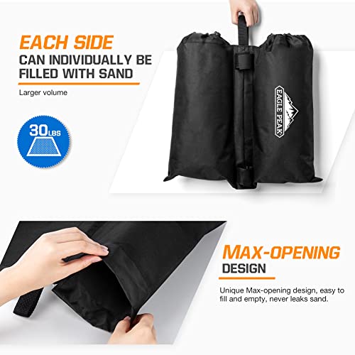 Image of EAGLE PEAK Weight Bags for Pop up Canopy Outdoor Shelter, Gazebo Instant Shade Leg Canopy Weights, Sand Bags, Pack of 4