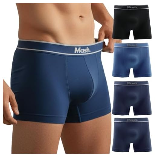 MASH Kit 4 Cuecas Boxer Cueca Mash Microfibra Sem Costura Box Masculina Adulto, 1 Cinza - 3 Preto, M