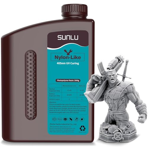 SUNLU Nylon Resin Strong Durable 3D Printer Resin, Grey 2KG
