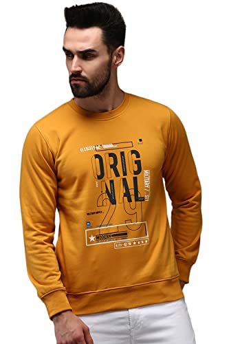 Image of SHOWOFFFF Men Printed Pullover Sweatshirt | Round Neck Full Sleeves Cotton Sweatshirt's for Mens | Slim Fit Regular Length Sweatshirts for Men's