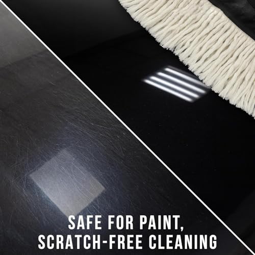 Image of Car Duster with Paraffin Wax-Treated Cotton Strands | Scratch-Free Dry Dust Cleaner for Cars | Lint Free Reusable Exterior Cleaning Brush