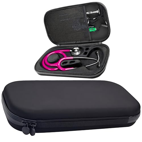 Image of Stethoscope Case Storage Box, Portable, Shockproof Protection, Compatible with 3M Stethoscope /ADC /MDF Stethoscopes, Suitable for Nurses, Pediatricians, and Doctors (Black)