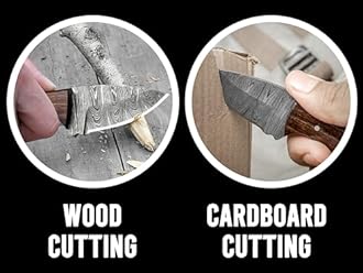 RISING CRAFTS 4.5" Damascus Small Neck Knife with sheath-Full Tang Knife necklace for Men Small Fixed Blade Knife for EDC, Camping, Outdoor, Skinning and Gift For Men