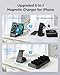Charging Station for iPhone,5 in 1 Wireless Charger Stand Dock for Apple: Mag-Safe Charging Station for Multiple Devices Apple iPhone 17 16 15 14 13 12 Pro Max Plus iWatch Airpods