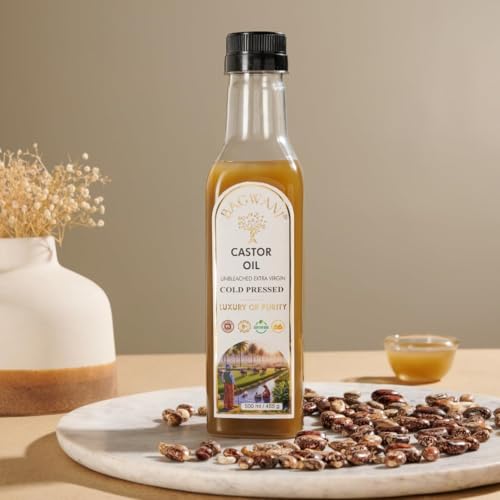 Image of Cold Pressed Unbleached Castor Oil For Hair Growth, 100% Natural Arandi Oil for Skin, Nails, Joint Pain Relief & Constipation Pure Extra Virgin Castor Oil 500ml - Plastic Bottle