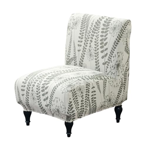Armless Accent Chair Cover, Stretch Printed Chair Slipcover Soft Slipper Chair Covers Furniture Protector Covers for Living Dining Room Hotel Reception Chair