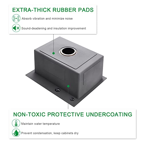 Ougoo 20 X 16Inch Drop-In Tight Radius Black Stainless Steel Topmount Kitchen Sink Single Bowl #TOP4