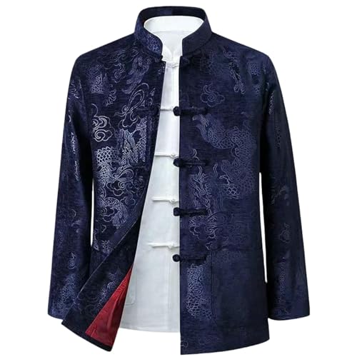 Tang Costume Homme de style chinois : votre tenue de printemps bleu taille S pour les fetes