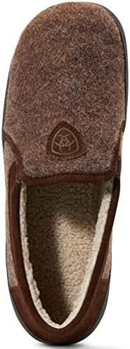 ARIAT Men's Lincoln Wool & Suede Warm Soft Comfortable Indoor Outdoor Slippers with Sherpa Lining & TPR Soles, Brown, 9 | Image 3