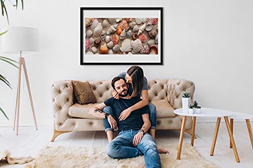 Affiche encadrée 70x50 cm créez un salon chaleureux avec Tulup