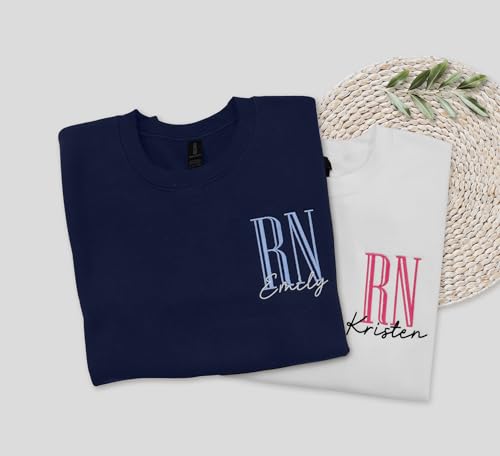 NACRE APPAREL Custom Name Nurse Sweatshirt RN LN LPN Licensed Practical Registered Nurse Life Nursing School Add Your Name3