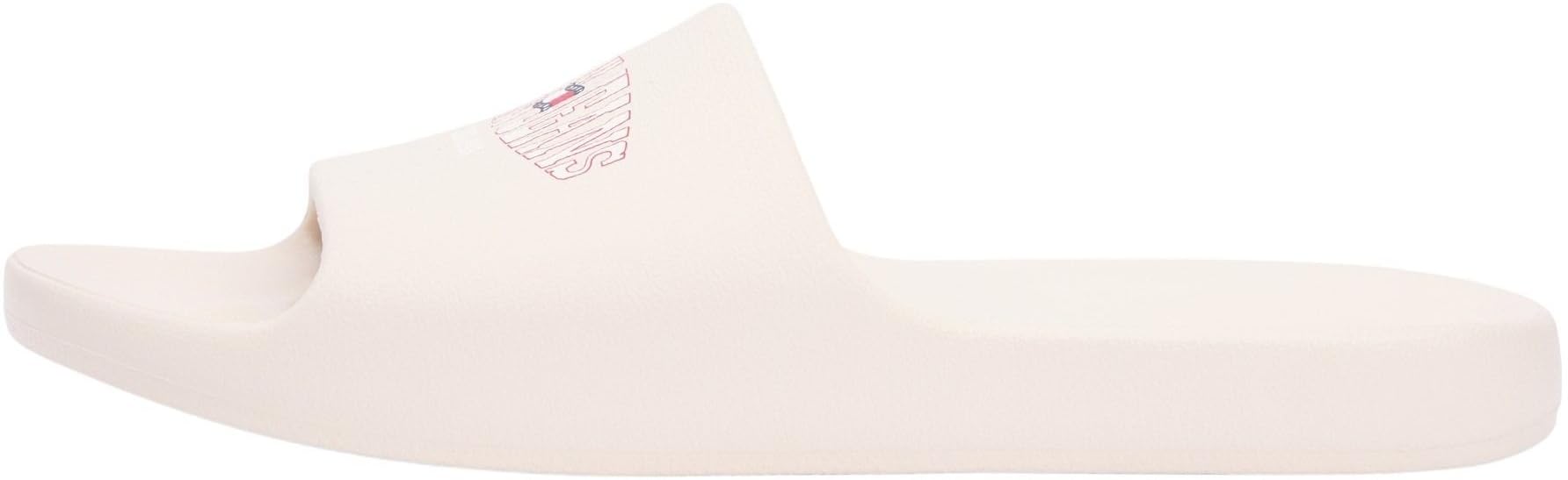 Tommy Jeans Men's TJM Injected Sandal EM0EM01700 Slides, Beige (Newsprint), 9 UK