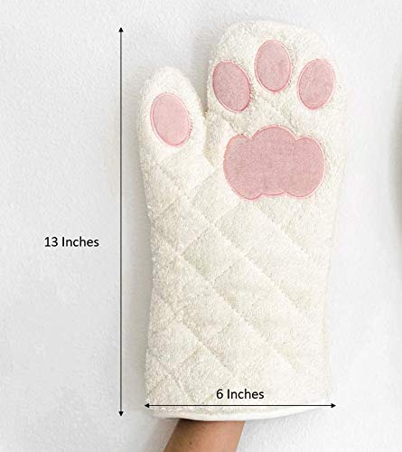 Cricket & Junebug Oven Mitts Cat Paws - White And Pink #TOP2