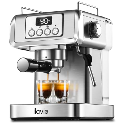 ILAVIE Espresso Machine 20 Bar, Espresso Maker with Steam Milk Frother，Espresso Coffee Machine...