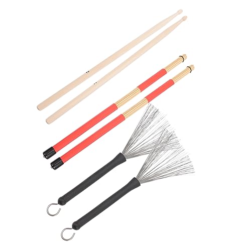 Juego de baquetas VANZACK con cepillos de alambre para batería, incluye bolsa de almacenamiento, ideal para práctica y presentaciones