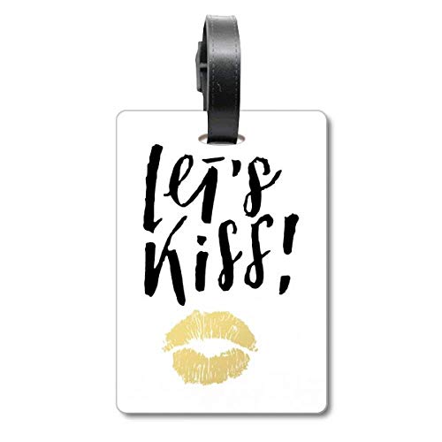 Étiquette pour valise Let's Kiss voyage écriture manuscrite sac