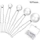 Paket beinhaltet: 18 Stück Perlhaarnadeln mit 5 verschiedenen Größen, einschließlich 1 Stück in 2,5 cm, 2 Stück in 2 cm, 3 Stück in 1,5 cm, 6 Stück in 1 cm und 6 Stück in 0,5 cm, genug Menge und Größe können Erfüllen Sie Ihren täglichen Bedarf