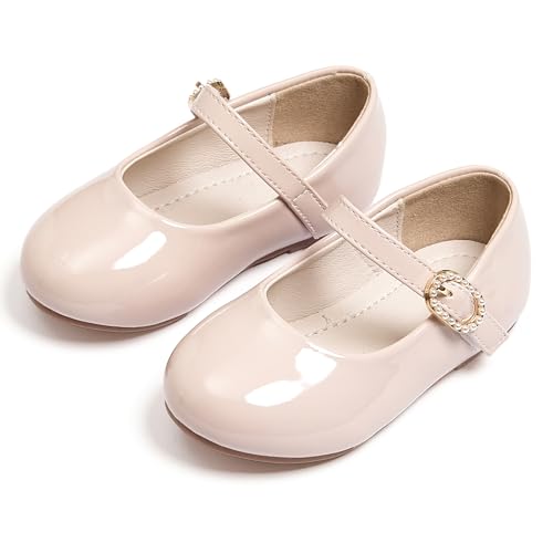 Image of PHIRAMIN Toddler Flower Girl Dress Shoes - Little Girl Mary Janes Flats Wedding