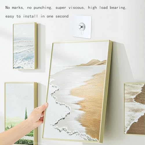 Image of 20 PCS Adhesive Hooks Heavy Duty, Wall Hooks for Hanging, Seamless Screws for Wall Mount, No-Trace Sticker Frame Hangers Without Nails for Mount Wall Shelf，for Kitchen，Home，Office Self Adhesive Hooks