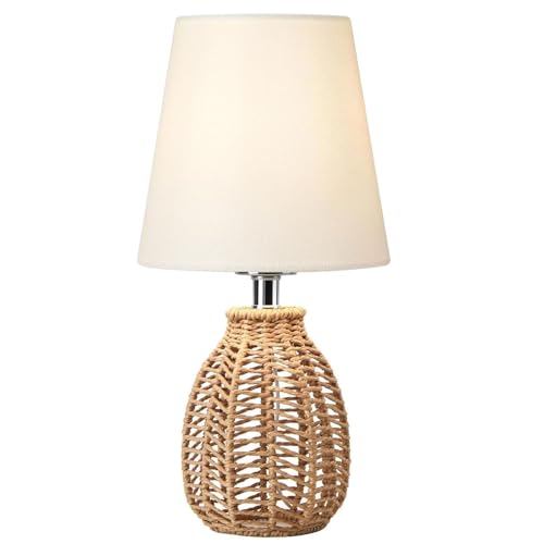 Tischlampe Wohnzimmer Vintage Rattan Stehlampe Tischlampen...