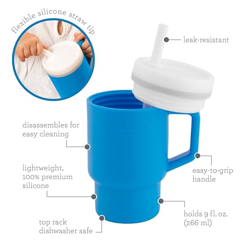image for Infantino My 1st Tumbler, Silicone Sippy Cup with Straw & Handle, Spil