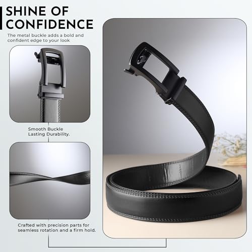 Image of Men's Vegan Leather Belt for Men, Formal /Casual,Autolock| Fit on up to 38 Inches Waist size