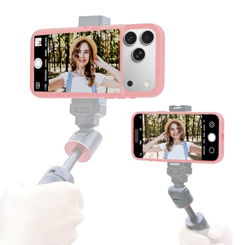 Yuanjing for iPhone 17 Pro Max Case with LCD Screen Back Camera Monitor Smart Phone Cover with Selfie Vlog Monitor【NOT NFC Case】 for DIY Wallpapers Live Streaming (Pink, iPhone 17 Pro Max) by Yuanjing - Used condition - Image 2