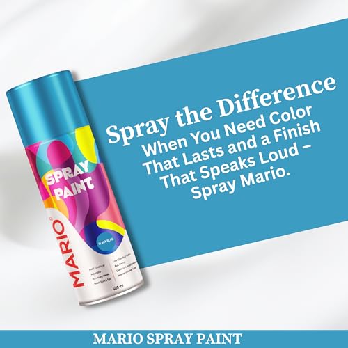 Image of Mario Spray Paint - 15 Sky Blue (400ml) | Sky Blue Spray Paint for Cars, Bikes, Metal, Wood, Plastic & DIY Crafts