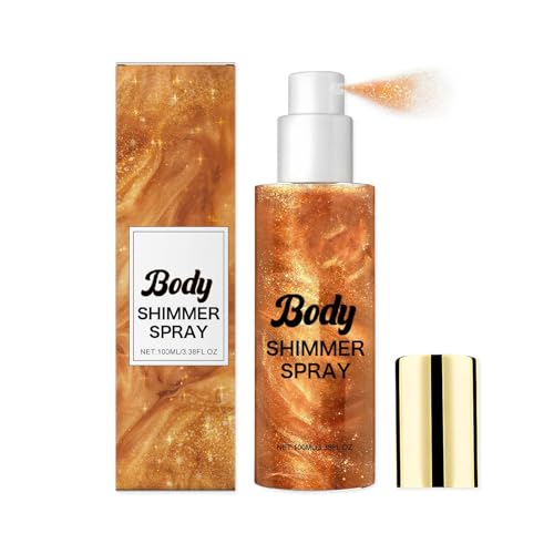 Clawrex Spray iluminador corporal, aceite brillante iluminador líquido, brillo corporal, maquillaje brillante de larga duración (bronce)
