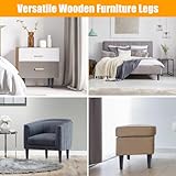 Luabue Wooden Furniture Legs 15cm Sofa Feet Black Chair Legs Set of 4, Solid Rubber Wood Bed Leg 6 inch Cabinet Leg, Straight Cone Black Furniture Feet with Mounting Plate & Non-slip Pad & Screws - Image 5