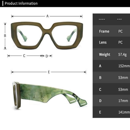 Gafas cuadradas mujer montura poligonal gris con patillas anchas cómodas 6