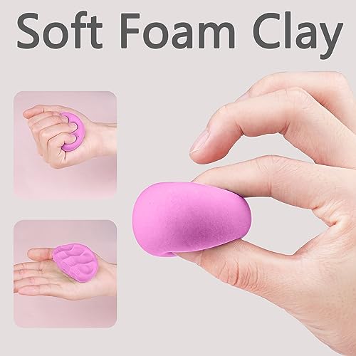 Cutedeer Pink Air Dry Clay, 1.1lb Foam Modeling Clay, Soft Squishy Molding for Kids Adults, Arts & Crafts Project Slime Supplies(1.1lb - 1 Pack, Pink) by Cutedeer - Image 2