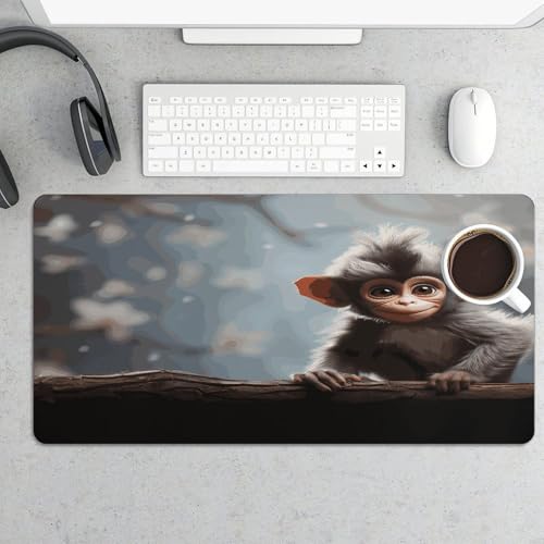 Cute Monkey Desk Mat Non-Slip Large Mouse Pad miniatura 5
