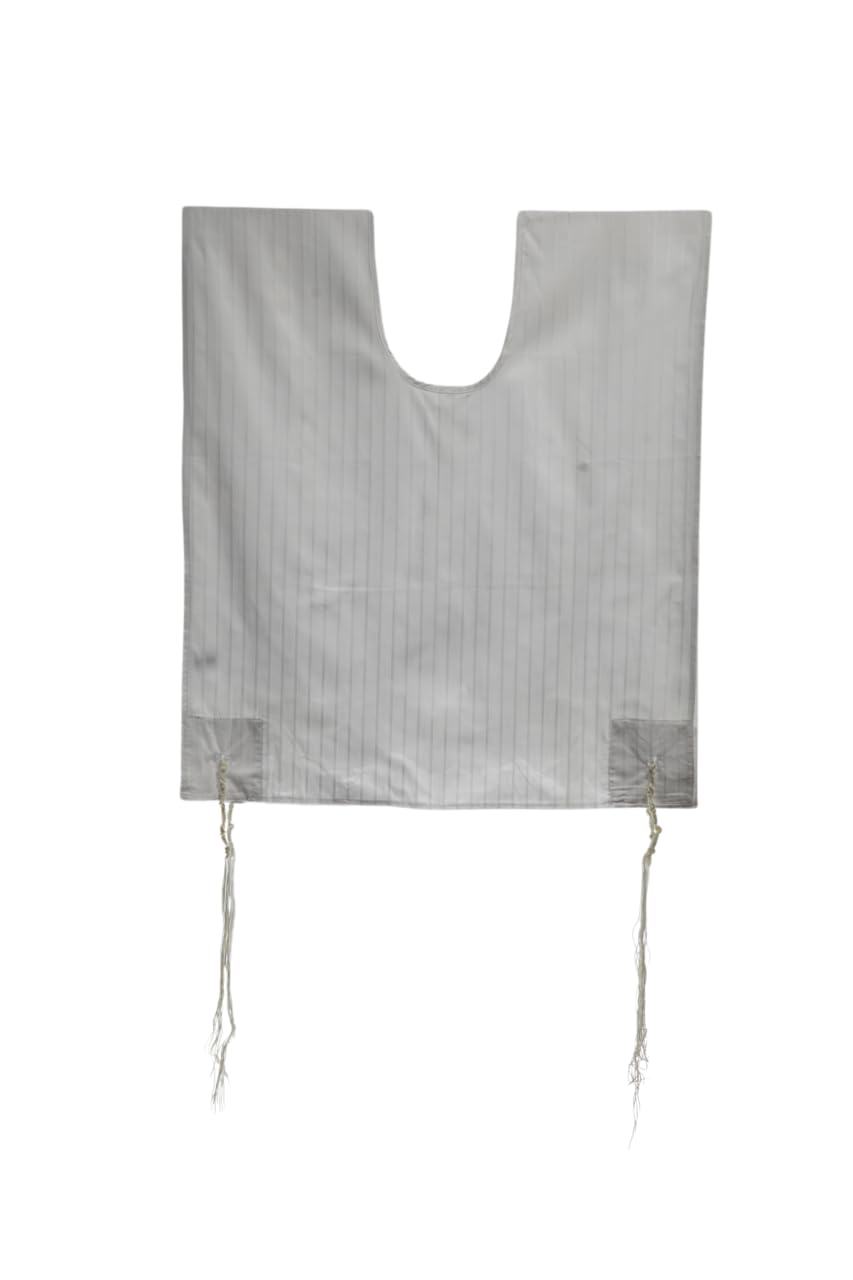 Mofet 100% Cotton Tzitzit Chabad for Adults Round Neck Black Stripes Cotton Lining Without Fringes Talit Katan